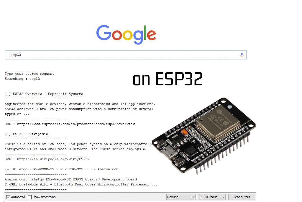Google search with ESP32