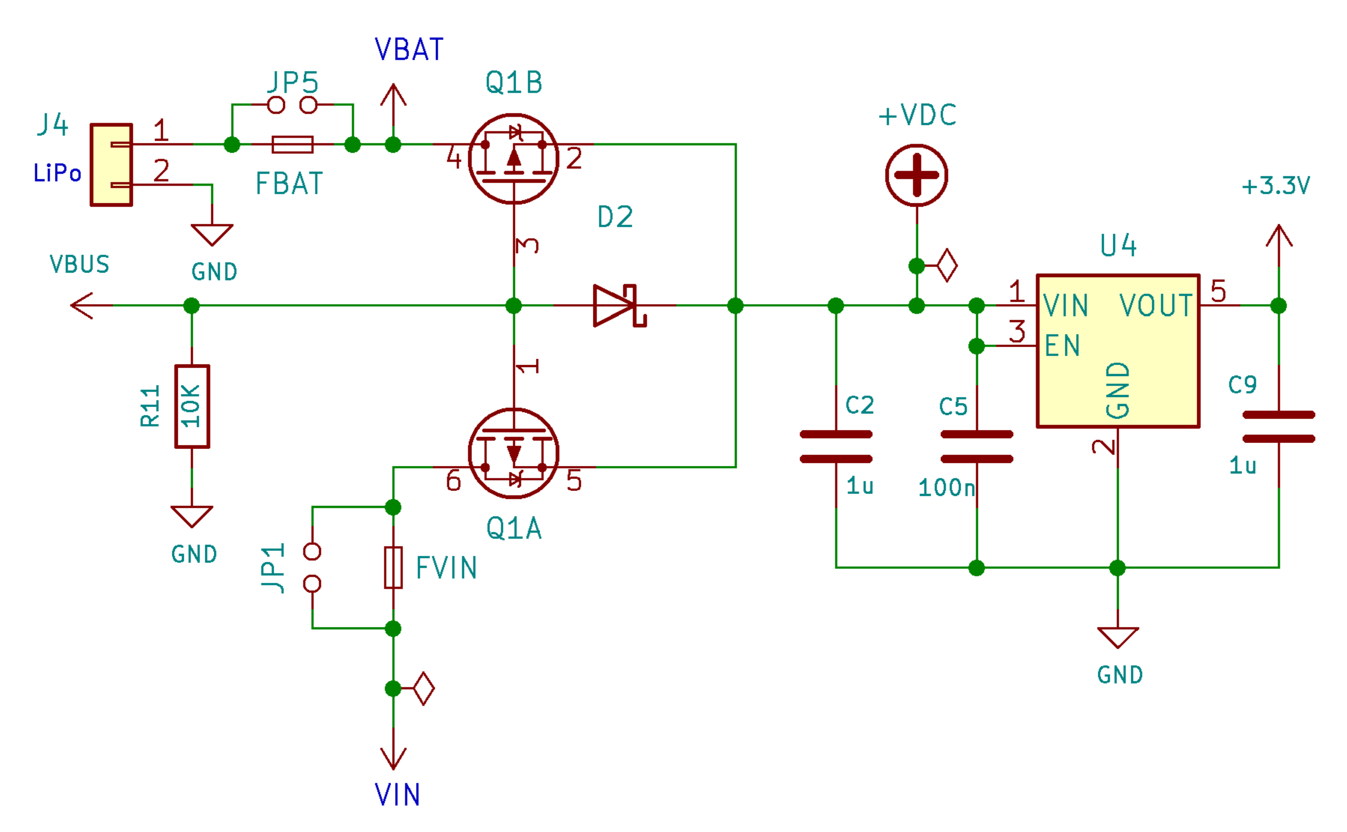 electrical circuit of the different power supply modes